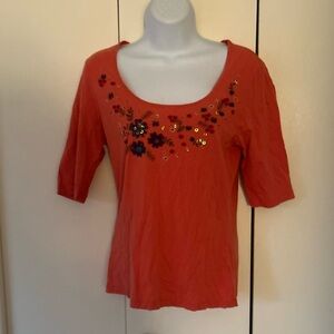 GAP Cotton knit embellished shirt M